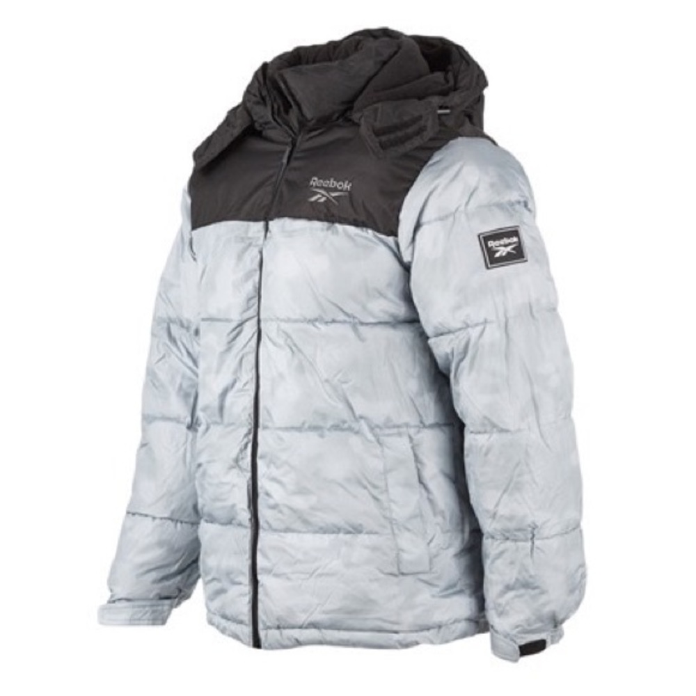 Reebok Grey Halftone Camo Puffer Coat